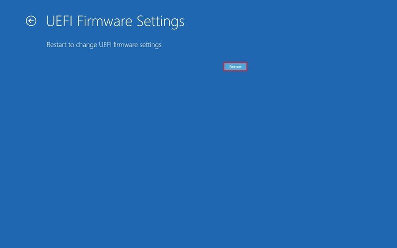 Reinicie Windows 10 para ingresar a BIOS/UEFI