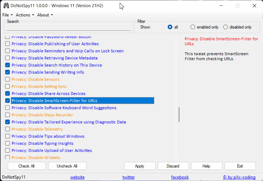 Así funciona el nuevo DoNotSpy11 para mejorar la privacidad de Windows 11 29