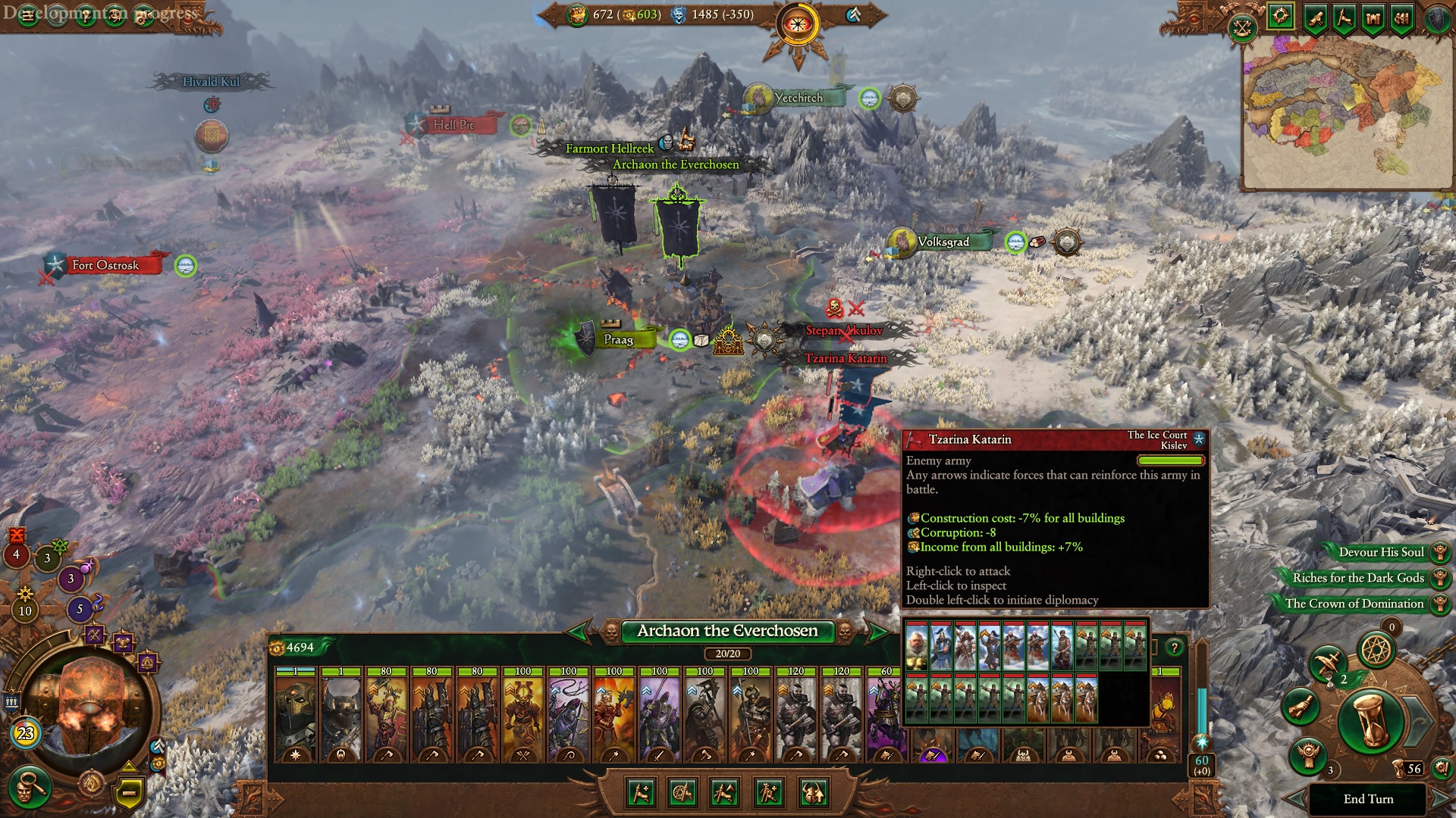 Mapa de campaña de Total War: Warhammer 3 Immortal Empires