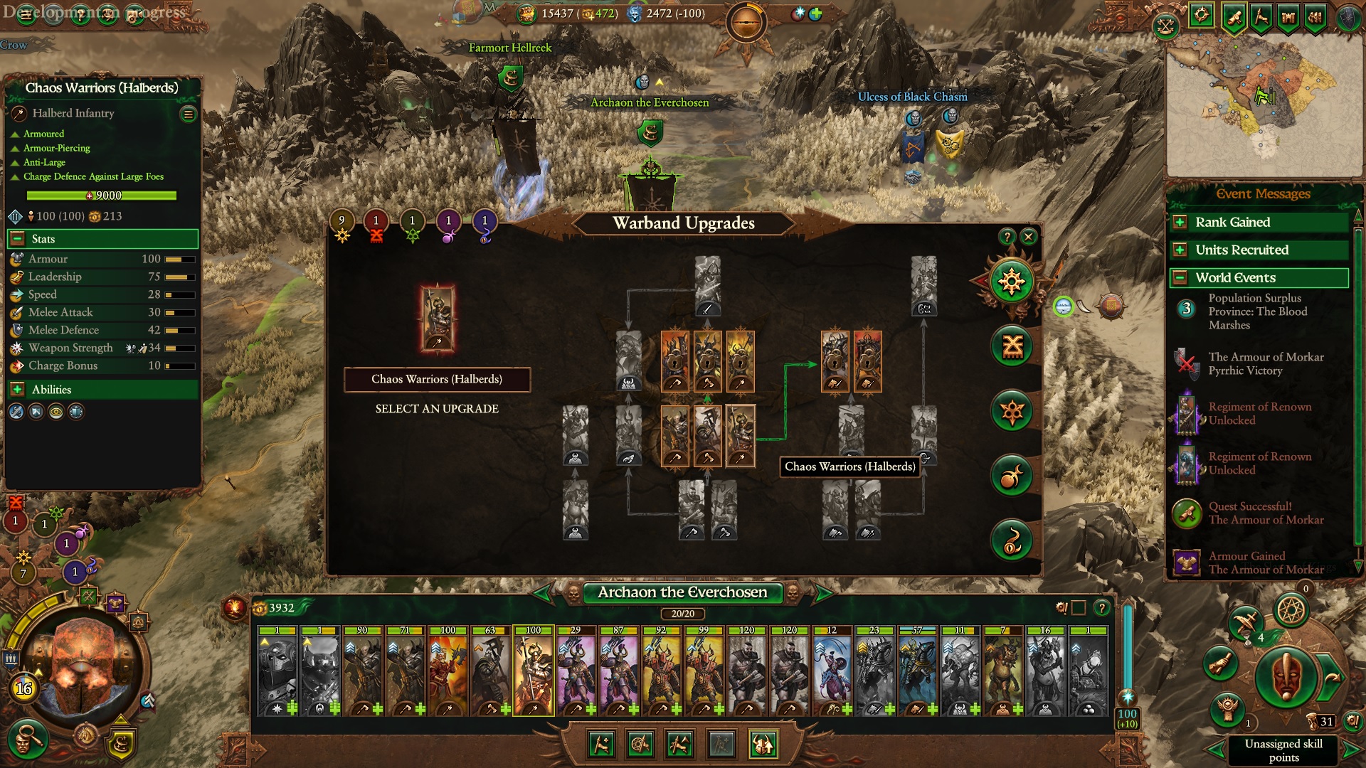 Mejoras en Total War: Warhammer 3 Immortal Empires Warband